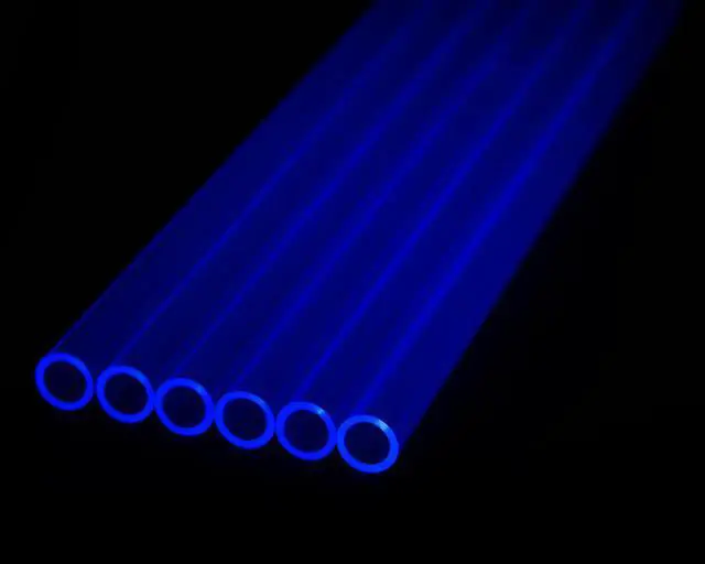 Alt view image 2 of 7 - PrimoChill 1/2in. Rigid PETG Tube – 6 x 30in. – UV Blue