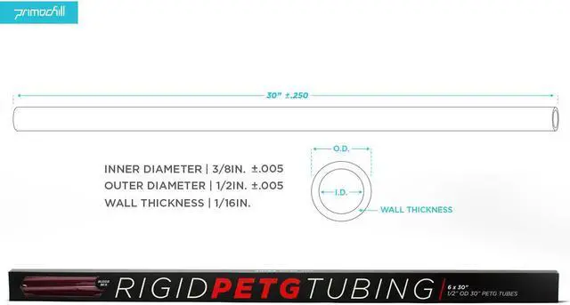 Alt view image 3 of 6 - PrimoChill 1/2in. Rigid PETG Tube – 6 x 30in. – Blood Red