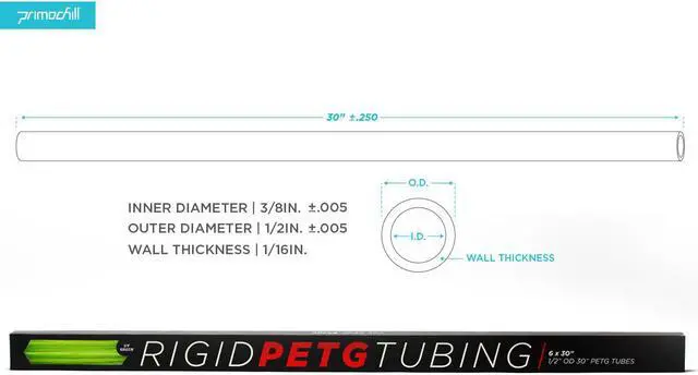 Alt view image 4 of 7 - PrimoChill 1/2in. Rigid PETG Tube – 6 x 30in. – UV Green