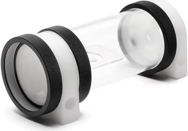 Main image of PrimoChill CTR Hard Mount High Flow D5 Enabled Reservoir - White POM - 120mm - TX Matte Black (Pump NOT Included)