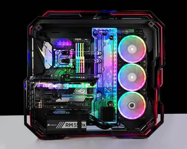 Alt view image 4 of 5 - Bykski Distro Plate - ZEAGINAL 07 - PMMA w/ 5v Addressable RGB (RBW) (RGV-ZG-07)