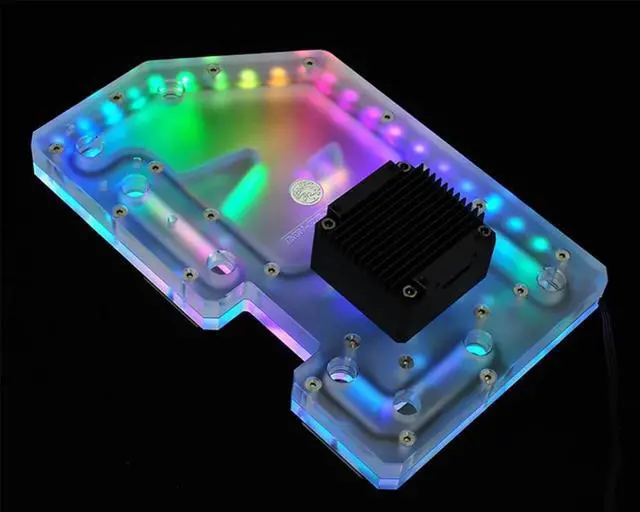 Alt view image 3 of 5 - Bykski Distro Plate - ZEAGINAL Z16 - PMMA w/ 5v Addressable RGB (RBW) (RGV-ZG-Z16)