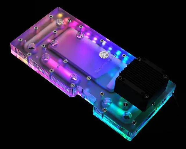 Alt view image 3 of 5 - Bykski Distro Plate - Phanteks Wind Chaser PK515E - PMMA w/ 5v Addressable RGB (RBW) (RGV-PHA-PK515E)
