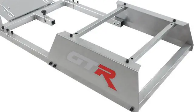 Alt view image 8 of 8 - GTR Simulator GTA Model Silver Frame with Red/White Real Racing Seat, Racing Driving Gaming Simulator Cockpit Gaming Chair with Gear Shifter Mount