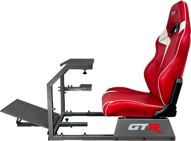 GTR Simulator GTA Model Silver Frame With Adjustable Leatherette Pista Racing Seat Racing Driving Gaming Simulator Cockpit Chair (Pista Seat
