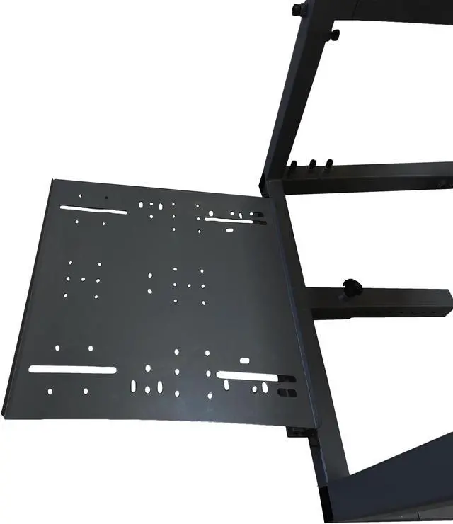 Alt view image 9 of 10 - GTR Simulator GTA Model Black Frame with Red/White Real Racing Seat, Racing Driving Gaming Simulator Cockpit Gaming Chair with Gear Triple Mount