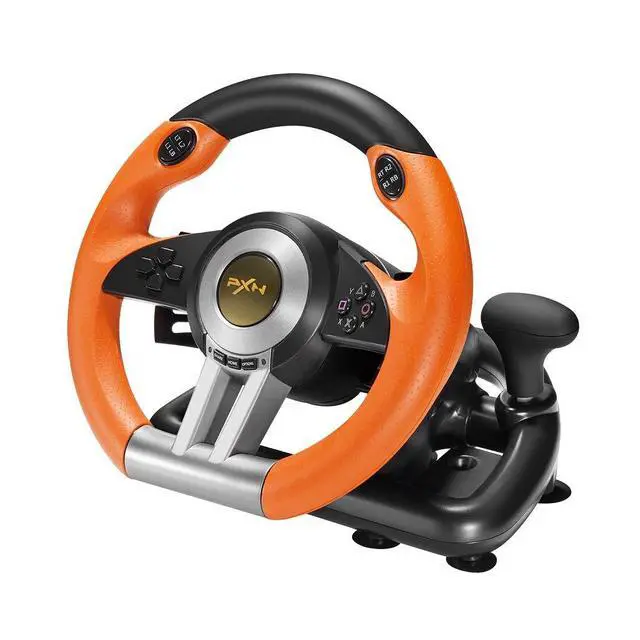 Alt view image 2 of 7 - PXN V3II PC Racing Wheel, USB Car Race Sim Game PC Steering Wheel with Pedals for Windows PC/PS3/PS4/Nintendo Switch/Xbox One/Xbox Series X/S