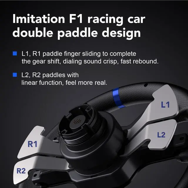 Alt view image 6 of 7 - PXN V99 PC Racing Wheel, Real Force Feedback Steering Wheel with Pedals and Shifter, Detachable 270/900 Degree Race Steering Wheel Simulator for PC, Xbox One, Xbox Series X/S, PS4.