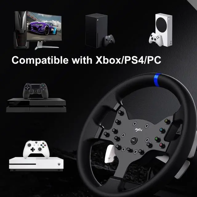 Alt view image 7 of 7 - PXN V99 PC Racing Wheel, Real Force Feedback Steering Wheel with Pedals and Shifter, Detachable 270/900 Degree Race Steering Wheel Simulator for PC, Xbox One, Xbox Series X/S, PS4.