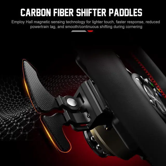 Alt view image 4 of 7 - PXN W CS R2 Gaming Steering Wheel D1 Quick Release, 13-inch, Hall Effect Paddle Shifters,F1-style Paddles, Dynamic RGB Rev Lights, Leather Grip For VD4/VD6/VD10 Direct Drive Bases.