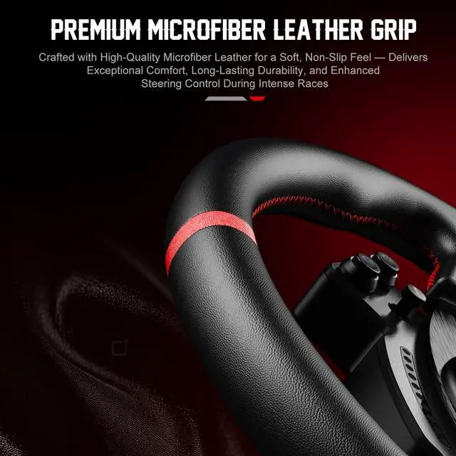 Alt view image 6 of 7 - PXN W CS R2 Gaming Steering Wheel D1 Quick Release, 13-inch, Hall Effect Paddle Shifters,F1-style Paddles, Dynamic RGB Rev Lights, Leather Grip For VD4/VD6/VD10 Direct Drive Bases.