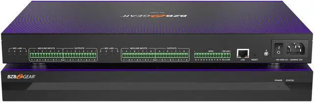 Main image of BZBGEAR 8x8 Balanced Digital Audio Processor/Matrix with AEC/ANS/AGC/Auto Mixer and 8-Channel Programmable GPIO Support