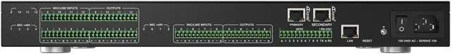Alt view image 6 of 7 - BZBGEAR 16x16 Balanced Digital Audio Processor/Matrix with 12-Channel Mic Line In/Out and 4-Channel Dante In/Out plus AEC/ANS/Filter/Limiter/EQ/Delay Support