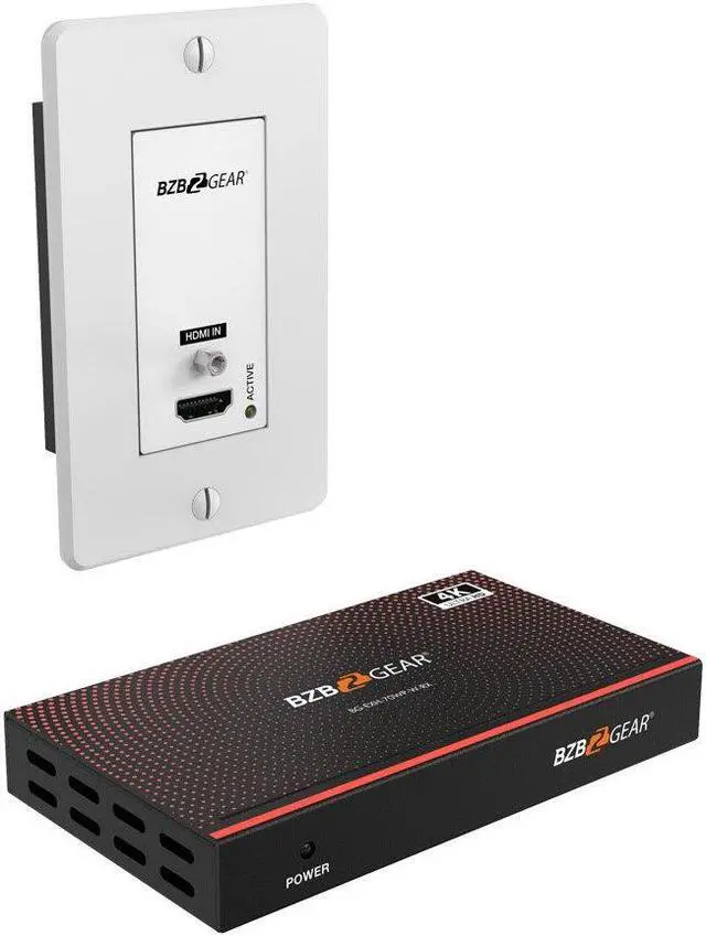 Main image of BZBGEAR 4K UHD 18Gbps HDMI Wall Plate Transmitter/Receiver Kit up to 230ft