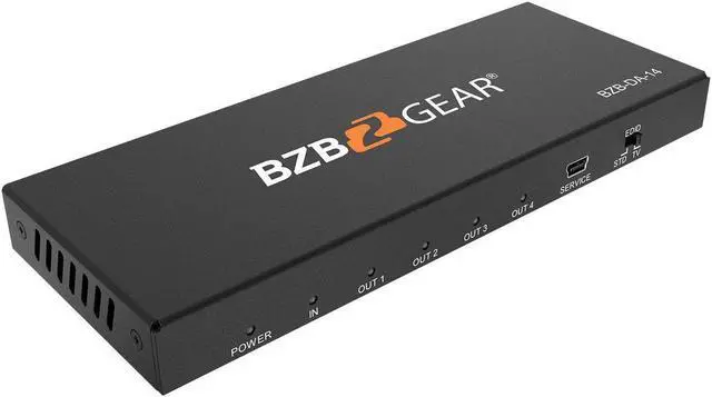 Alt view image 2 of 14 - BZBGEAR 1x4 4K UHD HDMI Splitter with HDR and 3D Support
