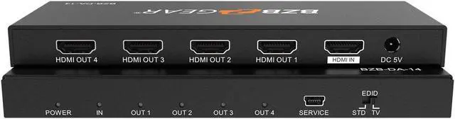 Main image of BZBGEAR 1x4 4K UHD HDMI Splitter with HDR and 3D Support