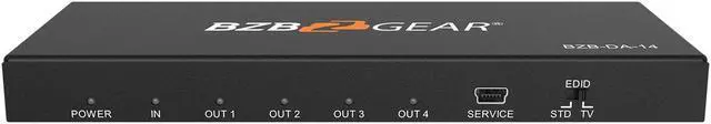 Alt view image 7 of 14 - BZBGEAR 1x4 4K UHD HDMI Splitter with HDR and 3D Support