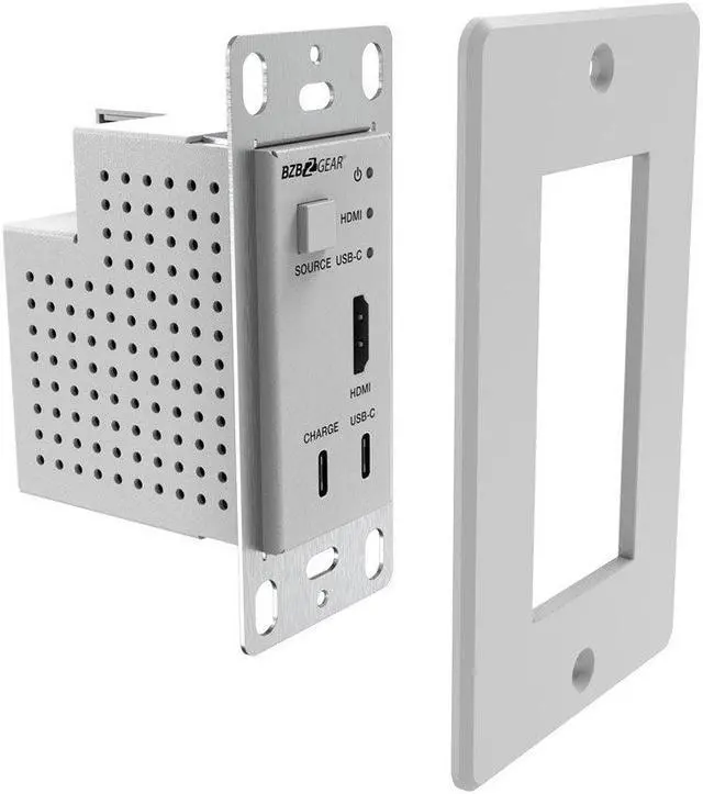 Alt view image 3 of 7 - BZBGEAR 4K UHD 18Gbps HDMI/USB-C Wall Plate Transmitter/Receiver Kit up to 164ft