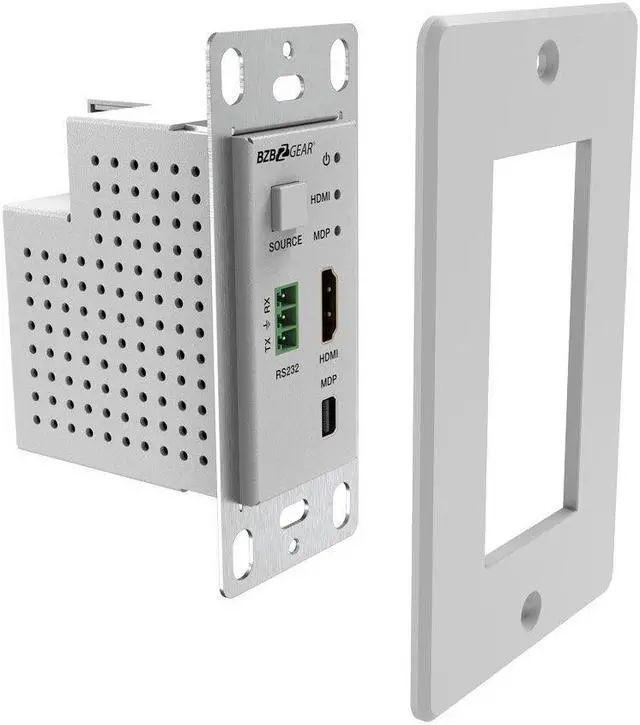 Alt view image 3 of 7 - BZBGEAR 4K UHD 18Gbps HDBaseT HDMI/MDP/RS-232 Wall Plate Transmitter/Receiver Kit up to 230ft