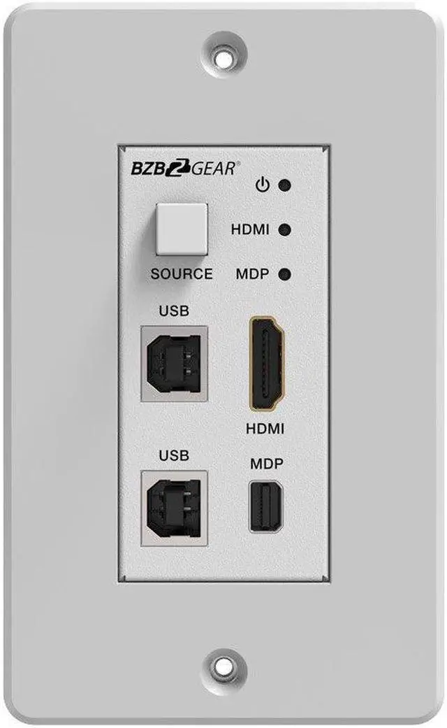 Alt view image 2 of 7 - BZBGEAR 4K UHD 18Gbps HDBaseT HDMI/MDP/KVM Wall Plate Transmitter/Receiver Kit up to 230ft