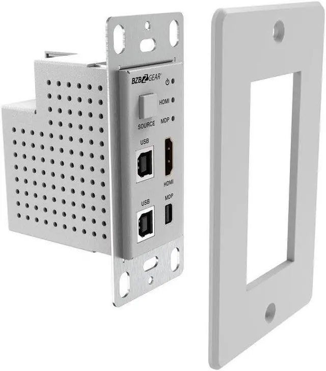 Alt view image 3 of 7 - BZBGEAR 4K UHD 18Gbps HDBaseT HDMI/MDP/KVM Wall Plate Transmitter/Receiver Kit up to 230ft