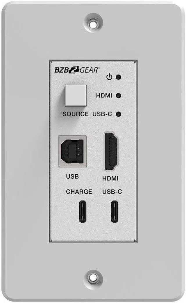 Alt view image 2 of 7 - BZBGEAR 4K UHD 18Gbps HDBaseT HDMI/USB-C/KVM Wall Plate Transmitter/Receiver Kit up to 230ft