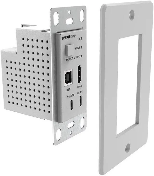 Alt view image 3 of 7 - BZBGEAR 4K UHD 18Gbps HDBaseT HDMI/USB-C/KVM Wall Plate Transmitter/Receiver Kit up to 230ft