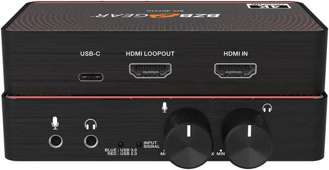 Main image of BZBGEAR USB-C 4K60 Video Capture Card Box with Scaler/HDMI 2.0 Loop Out/Audio/HDR10 to SDR Conversion Support