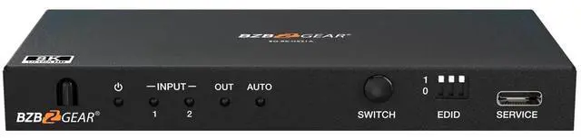 Alt view image 2 of 7 - BZBGEAR 2x1 8K UHD HDMI 2.1 Switcher with Audio De-Embedding (8K60/4K120Hz 4:4:4 VRR/FVA/ALLM Support)