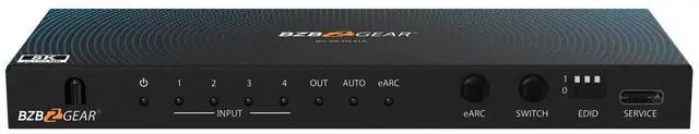Alt view image 2 of 7 - BZBGEAR 4x1 8K UHD HDMI 2.1 Switcher with Audio De-Embedding (8K60/4K120Hz 4:4:4 VRR/FVA/ALLM Support)