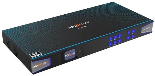 Alt view image 2 of 7 - BZBGEAR 4x4 8K UHD HDMI 2.1 Matrix Switcher with Auto Downscaling/Audio De-Embedding (8K60/4K120 and VRR/FVA/ALLM Support)