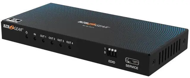 Alt view image 7 of 7 - BZBGEAR 1x4 8K UHD HDMI 2.1 Splitter with Auto Downscaling (8K60/4K120 and VRR/ALLM/QMS/QFT/SBTM Support)
