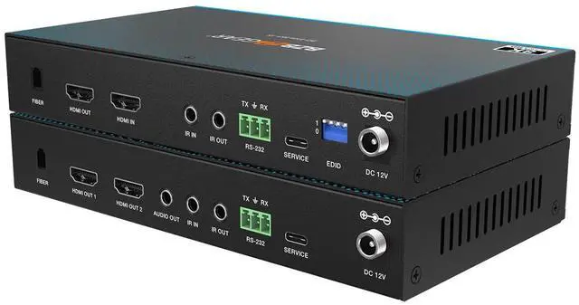 Alt view image 3 of 7 - BZBGEAR 8K UHD HDMI 2.1 Over Fiber Extender - 8K60/4K120Hz with IR/RS-232/EDID Management & Audio Embedding/De-Embedding