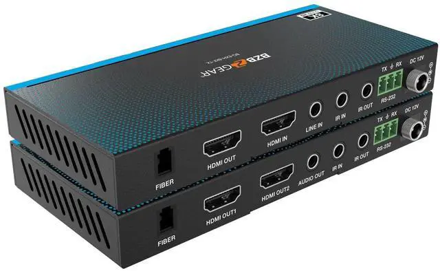 Alt view image 4 of 7 - BZBGEAR 8K UHD HDMI 2.1 Over Fiber Extender - 8K60/4K120Hz with IR/RS-232/EDID Management & Audio Embedding/De-Embedding