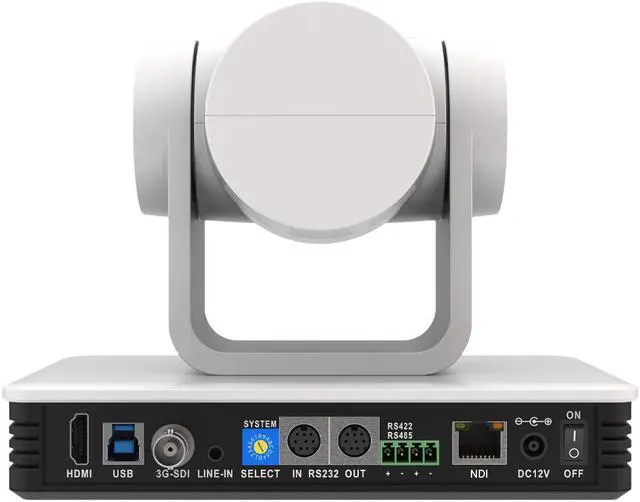 Alt view image 3 of 7 - BZBGEAR Universal 1080P FHD PTZ 12X NDI/HDMI/SDI/USB 3.0 RS232/485 Live Streaming Camera (White)