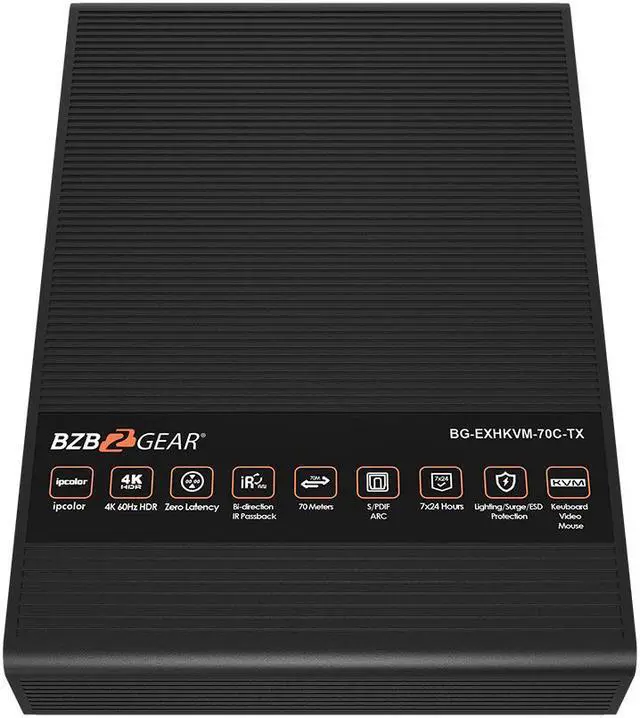 Alt view image 2 of 7 - BZBGEAR 4K UHD HDMI Extender Over Cat5e/6 with Bi-directional IR and Zero Latency up to 230ft