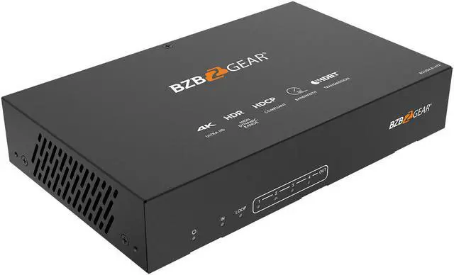 Alt view image 6 of 7 - BZBGEAR 1x4 4K UHD HDMI HDBaset Splitter/Distribution Amplifier Kit with 4 Receivers and IR/RS-232/Audio De-embedding up to 390ft Over Category Cable