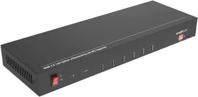 Alt view image 2 of 7 - BZBGEAR 1x24 4K UHD HDMI Splitter/Distribution Amplifier with Downscaling and AOC Cable Support