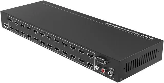 Alt view image 3 of 7 - BZBGEAR 1x24 4K UHD HDMI Splitter/Distribution Amplifier with Downscaling and AOC Cable Support