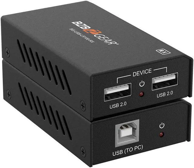 Alt view image 4 of 7 - BZBGEAR 2-Port USB 2.0 Extender Over Cat5e/6/7 Cable up to 330ft