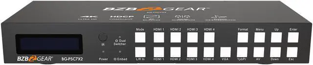 Alt view image 3 of 7 - BZBGEAR 7x2 4K UHD Presentation Switcher Scaler with HDMI/VGA/Component/Composite Video & Audio