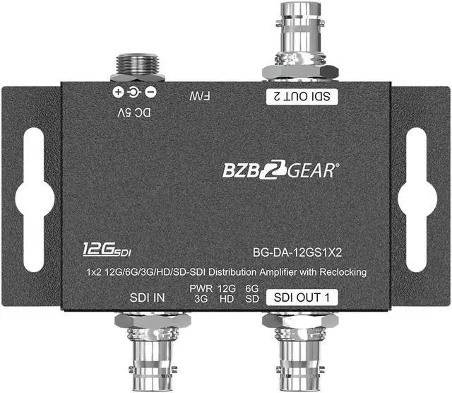 Main image of BZBGEAR 4K UHD 12G-SDI 1x2 Splitter/Distribution Amplifier
