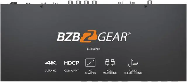 Alt view image 7 of 7 - BZBGEAR 7x2 4K UHD Presentation Switcher Scaler with HDMI/VGA/Component/Composite Video & Audio