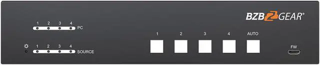 Alt view image 3 of 7 - BZBGEAR 4-Port 4K UHD KVM and Conference Room Switcher with HDMI and USB3.0