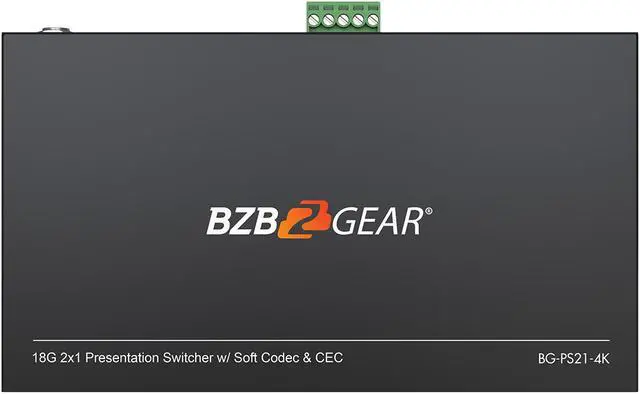 Alt view image 7 of 7 - BZBGEAR 2-Port 4K UHD KVM Presentation Switcher with HDMI/USB-C Inputs and HDMI Output