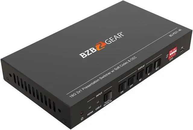 Alt view image 5 of 7 - BZBGEAR 2-Port 4K UHD KVM Presentation Switcher with HDMI/USB-C Inputs and HDMI Output
