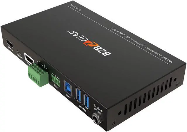Alt view image 6 of 7 - BZBGEAR 2-Port 4K UHD KVM Presentation Switcher with HDMI/USB-C Inputs and HDMI Output