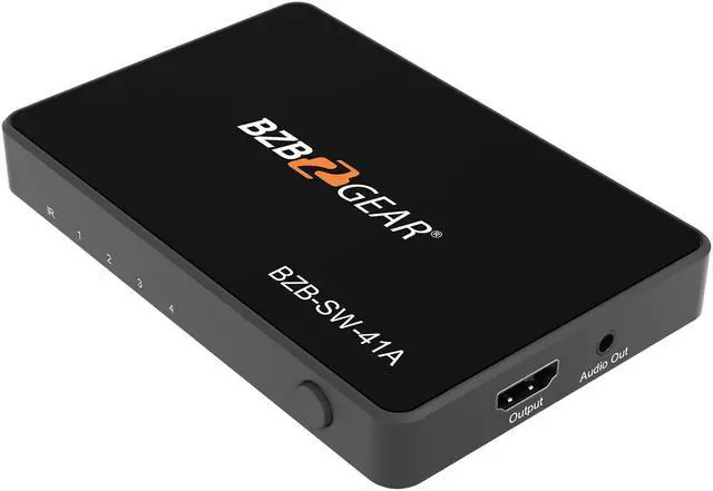 Alt view image 5 of 7 - BZBGEAR 4x1 4K UHD Ultra Slim HDMI Switcher with IR Remote Control