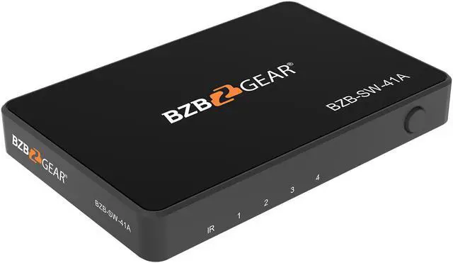 Alt view image 6 of 7 - BZBGEAR 4x1 4K UHD Ultra Slim HDMI Switcher with IR Remote Control