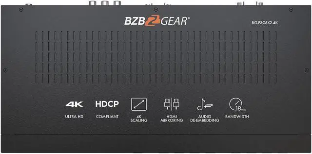 Alt view image 7 of 7 - BZBGEAR 6x2 4K UHD Conference Room Presentation Switcher Scaler with HDMI/VGA/USB-C/DP & Audio